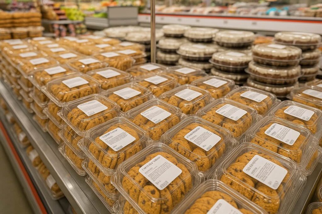 Baked goods using direct thermal linerless labels